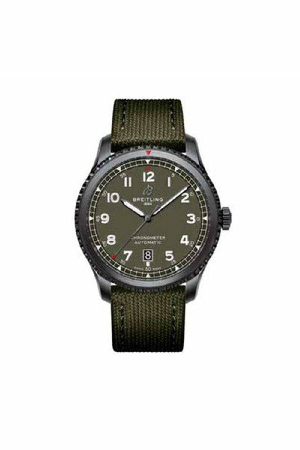 BREITLING AVIATOR 8 CURTISS WARHAWK 41MM BRUSHED BLACK STEEL MEN'S WATCH-DUBAILUXURYWATCH