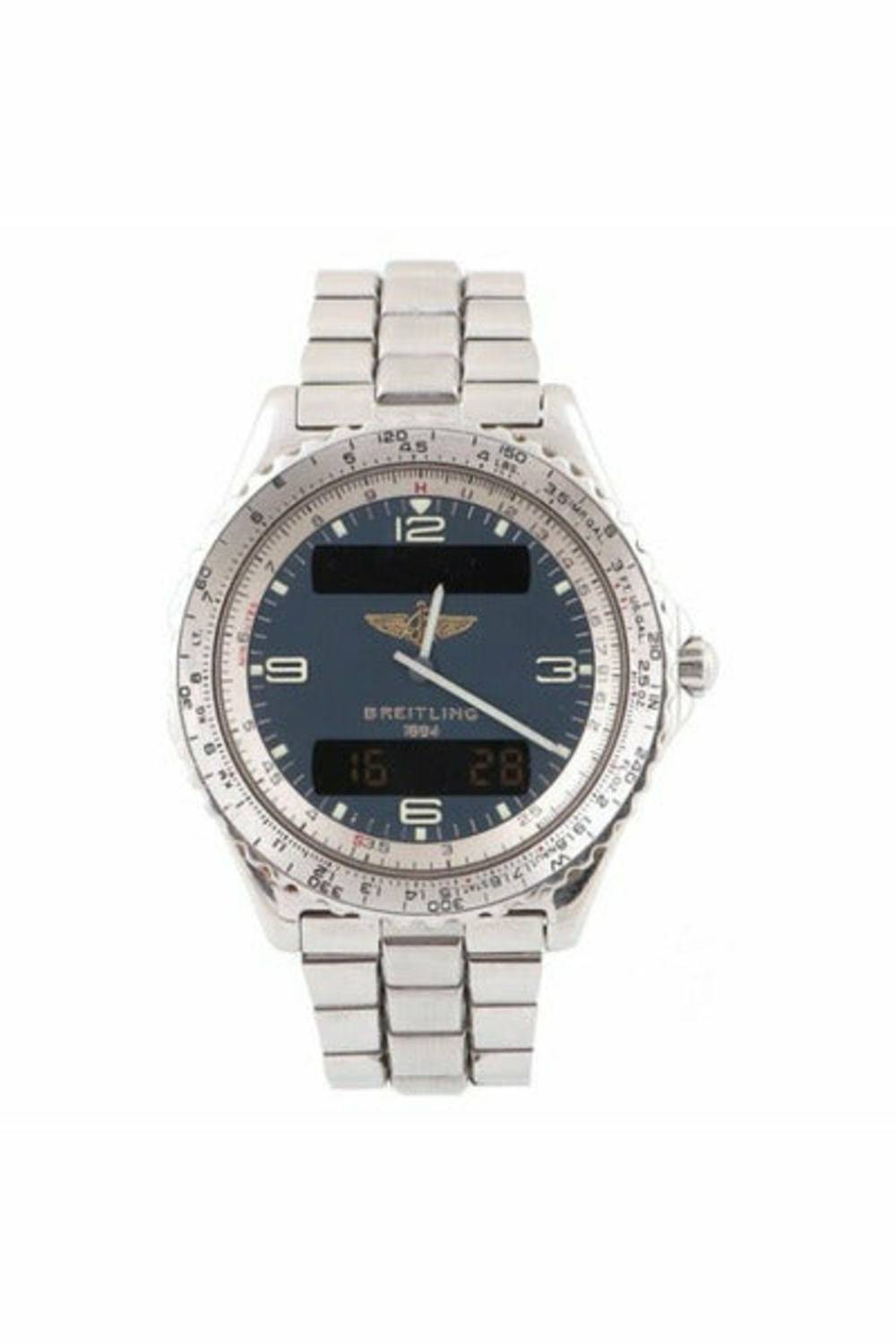 BREITLING CHRONOSPACE VINTAGE SS QUARTZ MEN'S WATCH-DUBAILUXURYWATCH