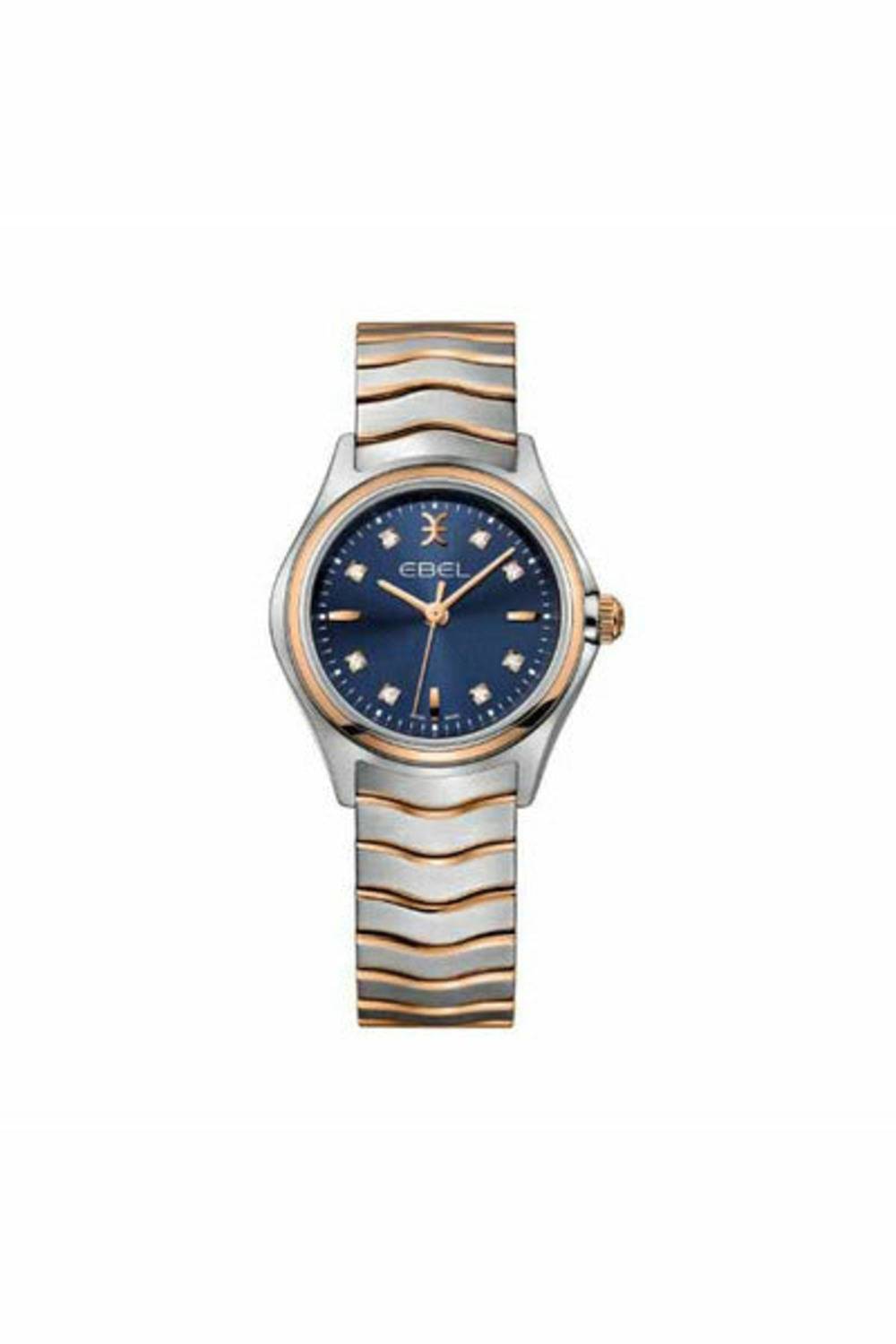 EBEL WAVE 30MM STAINLESS STEEL / 18K ROSE GOLD LADIES WATCH-DUBAILUXURYWATCH