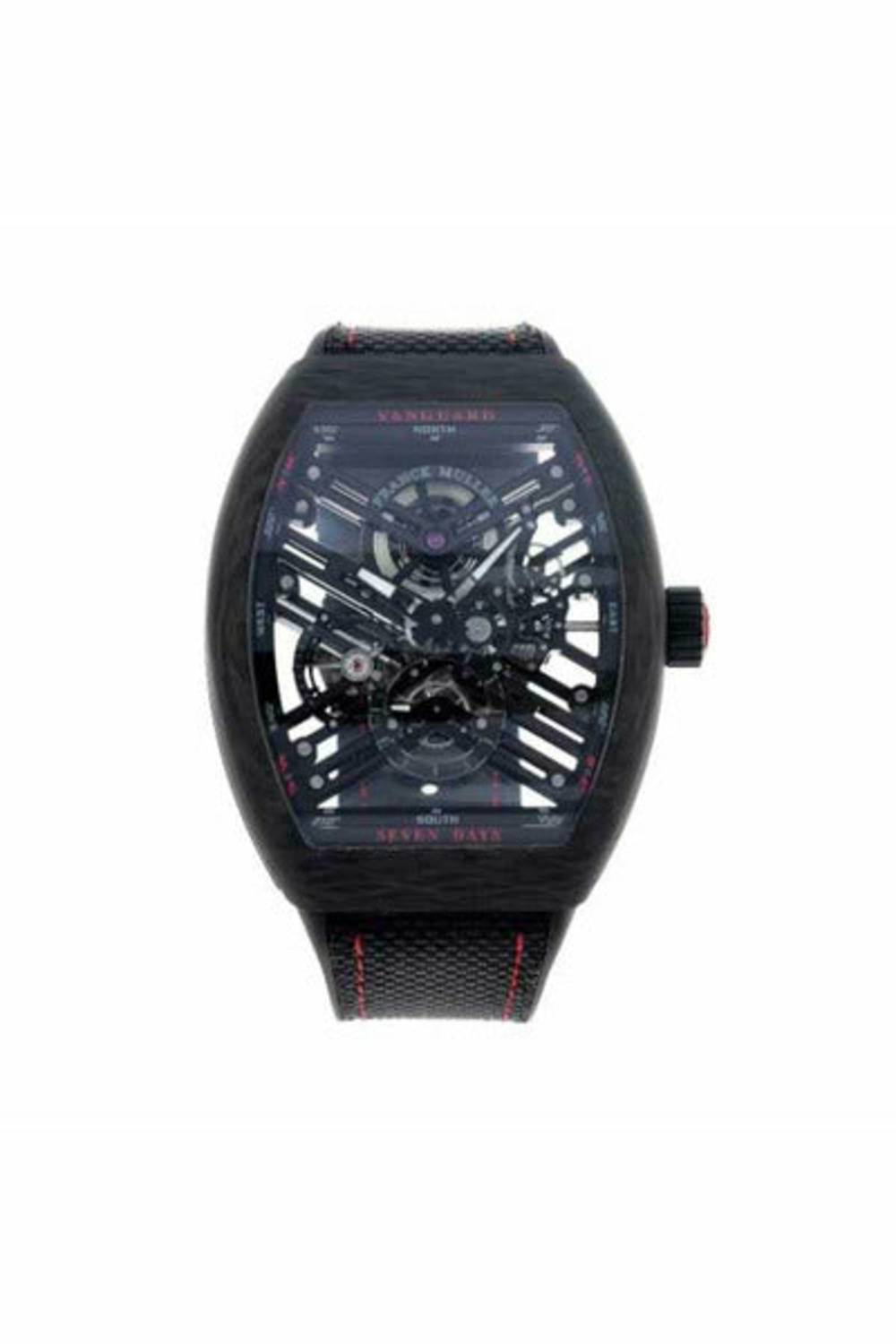 FRANCK MULLER VANGUARD 44MM SKELETON CARBON & RED MEN'S WATCH V 45 S6 SQT CAR ER-DUBAILUXURYWATCH