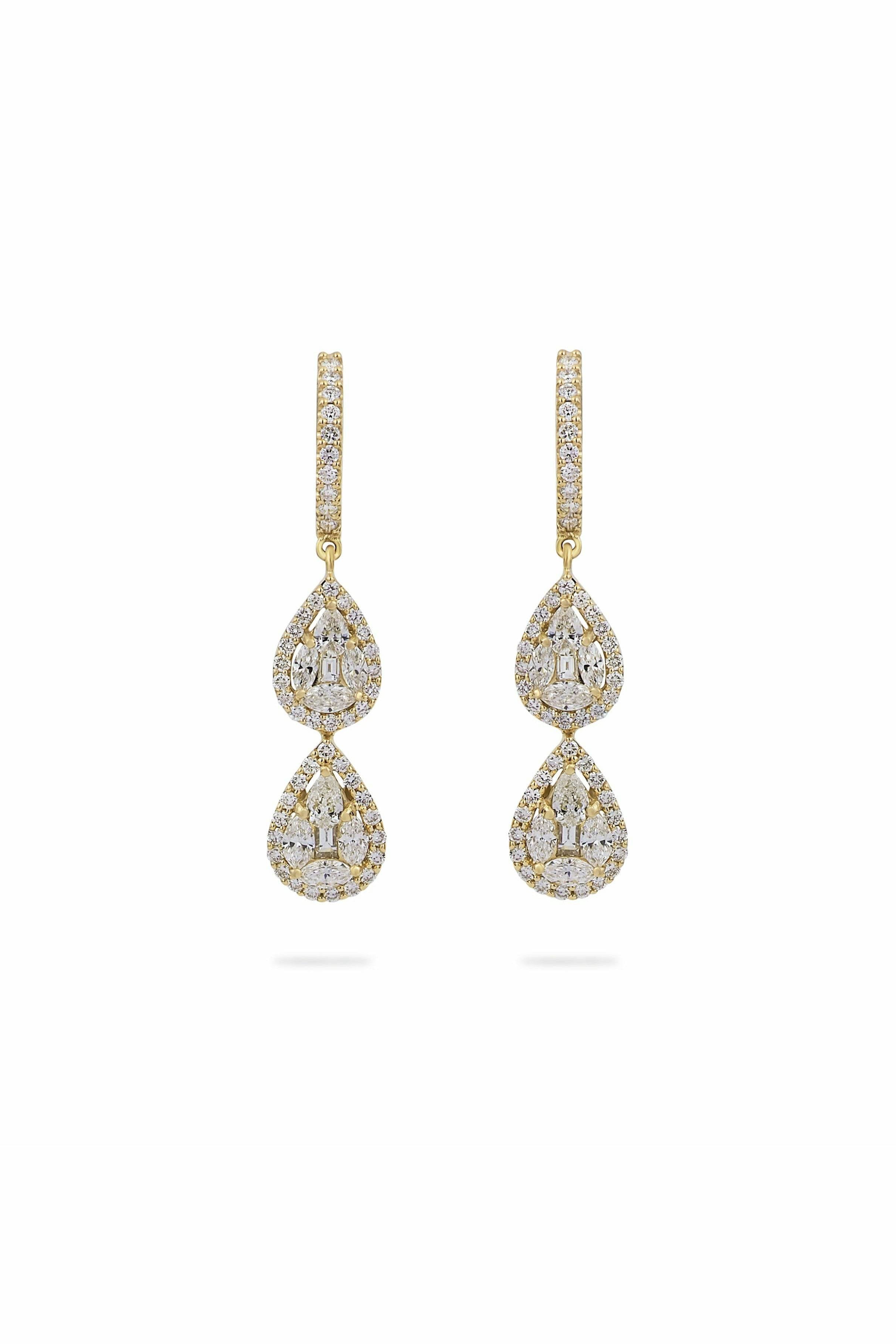 Illusion Double Tear Drop with Halo-DUBAILUXURYWATCH