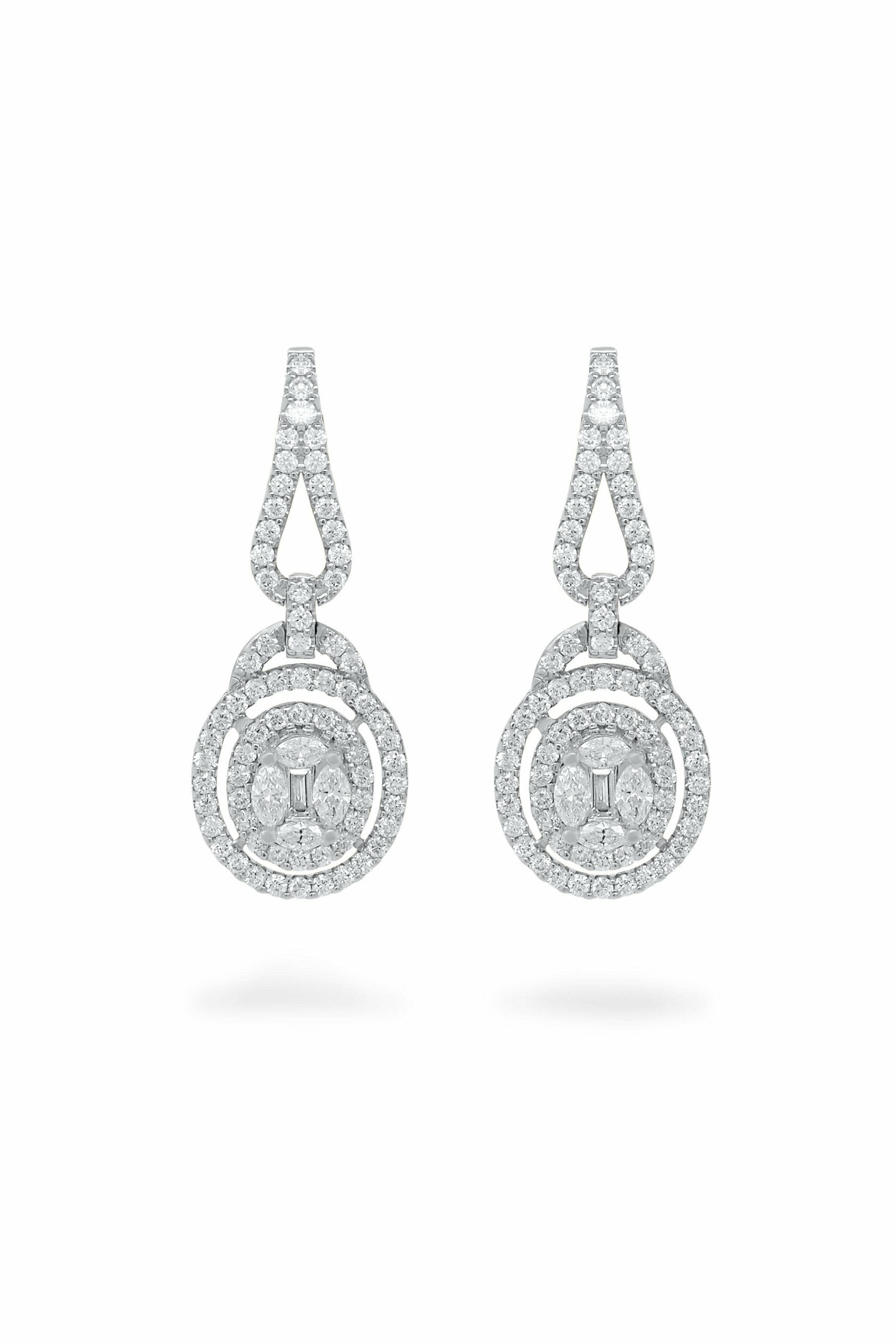 Illusion Oval Double Halo Drop-DUBAILUXURYWATCH