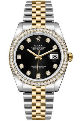 Rolex Datejust 36 Black Diamond Watch 116243-0016-DUBAILUXURYWATCH
