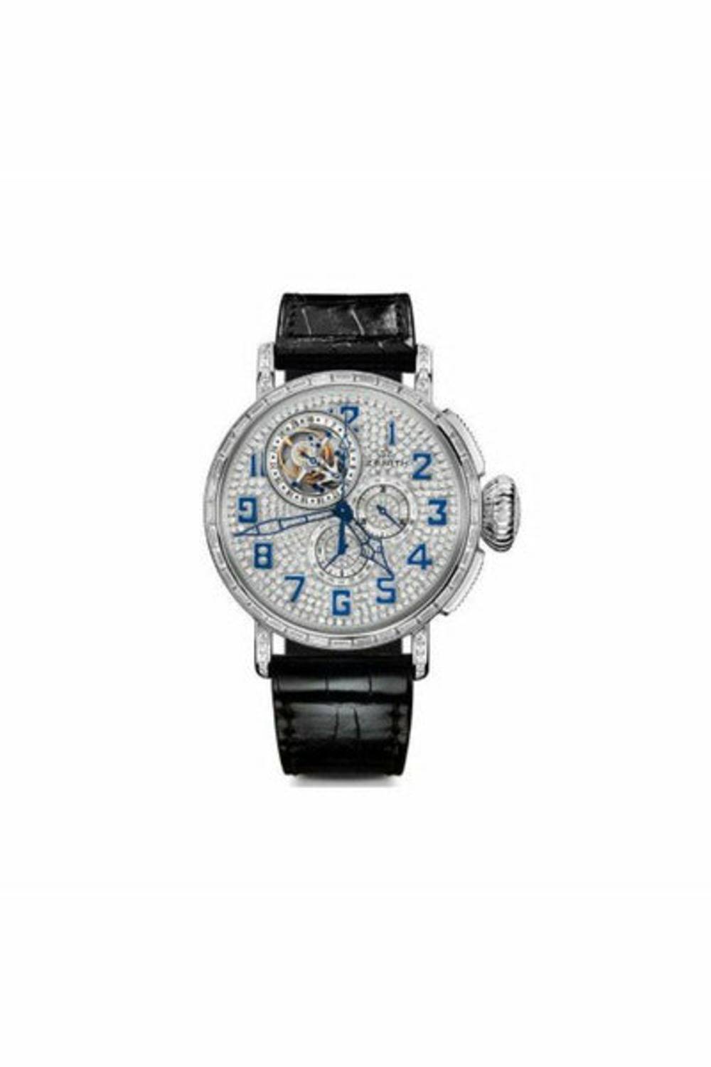 ZENITH PILOT TYPE 20 TOURBILLON DIAMOND 18KT WHITE GOLD 48MM MEN'S WATCH-DUBAILUXURYWATCH