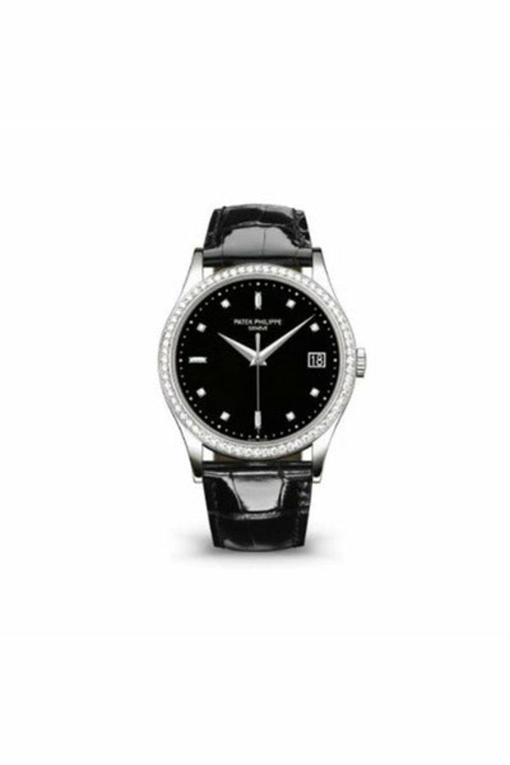 PATEK PHILIPPE CALATRAVA WHITE GOLD WITH EBONY BLACK OPAL DIAL WATCH