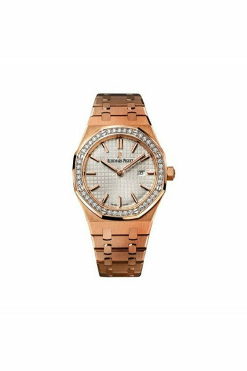 AUDEMARS PIGUET ROYAL OAK 18KT ROSE GOLD 33MM SILVER DIAL LADIES WATCH REF.  67651or.zz.1261or.01-DUBAILUXURYWATCH