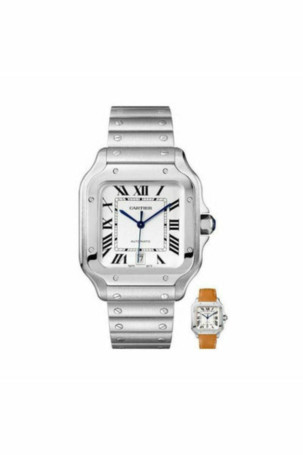 CARTIER SANTOS DE CARTIER STAINLESS STEEL 39.8MM MEN'S WATCH-DUBAILUXURYWATCH