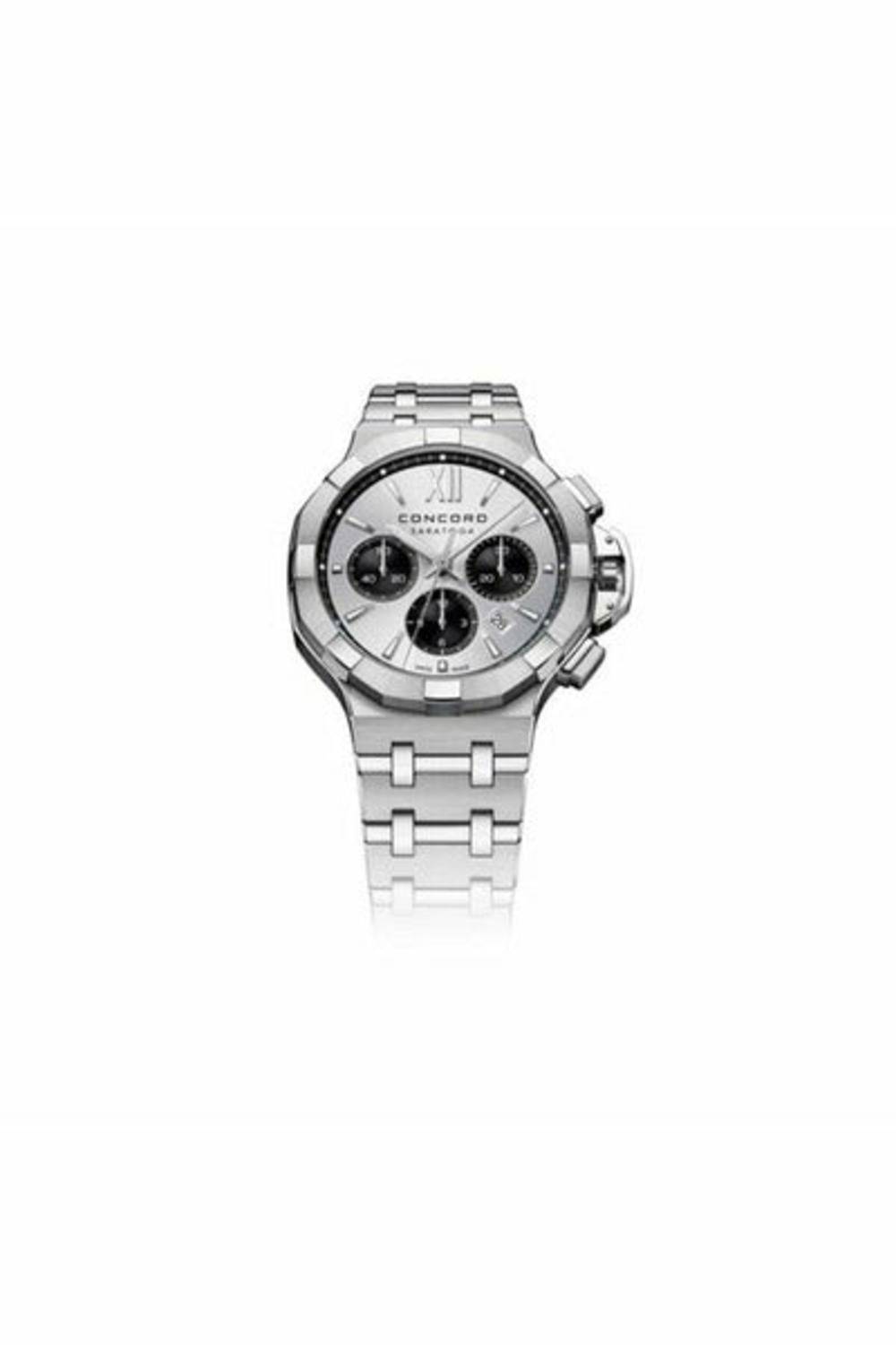 CONCORD SARATOGA CHRONO AUTOMATIC SILVER DIAL 43MM MEN'S WATCH-DUBAILUXURYWATCH