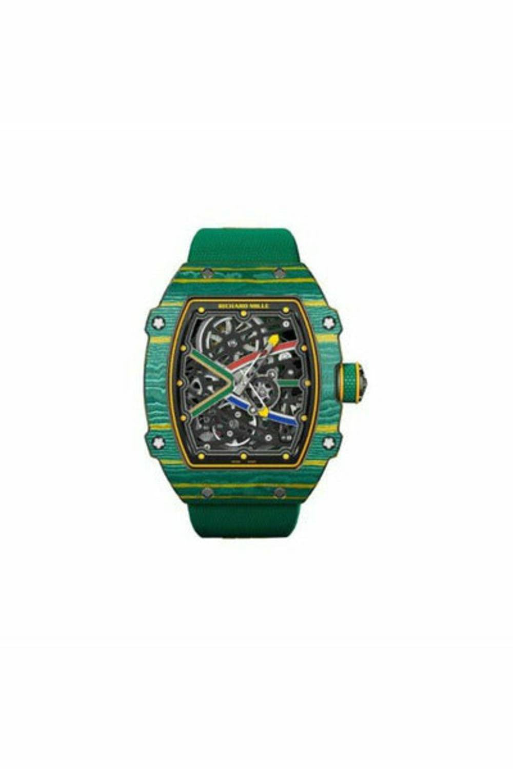 RICHARD MILLE 6702 GREEN HIGH JUMP AND SPRINT CARBON TPT 38.70MM x 47.52MM MEN'S WATCH-DUBAILUXURYWATCH
