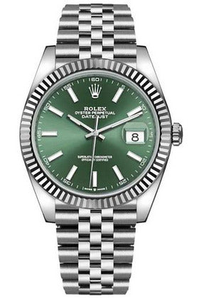 Rolex Datejust 41 Green Dial Jubilee Bracelet Men's Watch 126334-0028-DUBAILUXURYWATCH