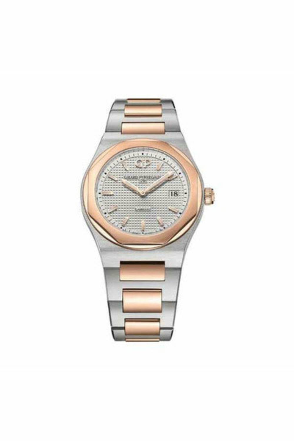 GIRARD PERREGAUX LAUREATO 34MM STAINLESS STEEL/18K ROSE GOLD LADIES WATCH-DUBAILUXURYWATCH