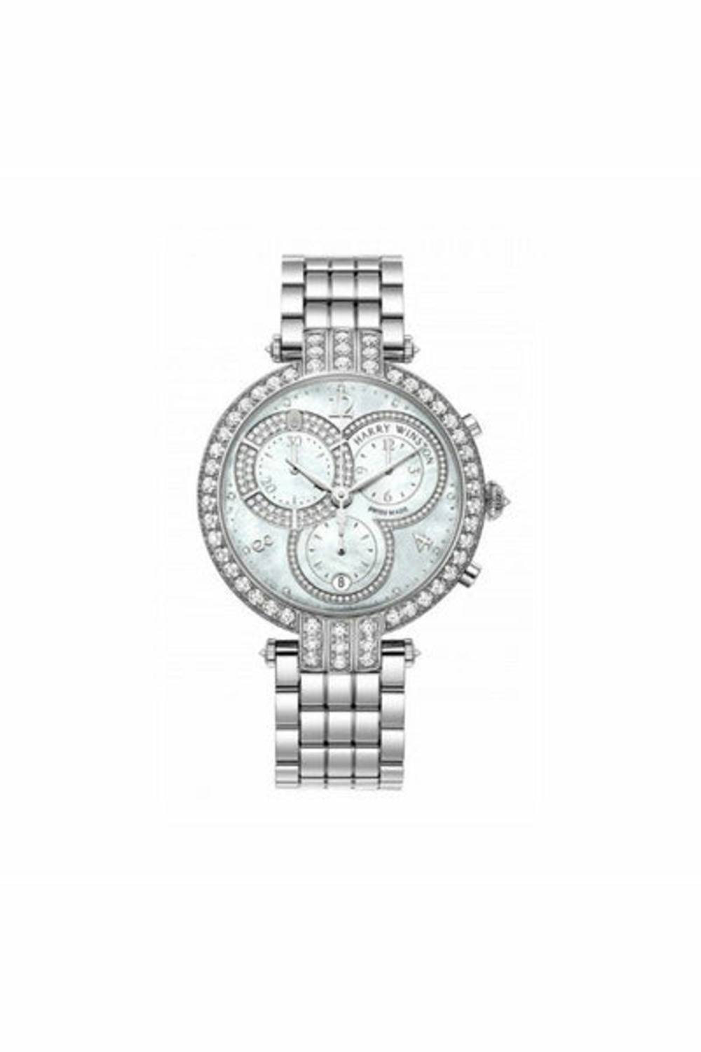 HARRY WINSTON PREMIER CHRONOGRAPH TIMEPIECE WHITE LIGHT MOTHER OF PEARL PARTIALLY SET DIAL-DUBAILUXURYWATCH