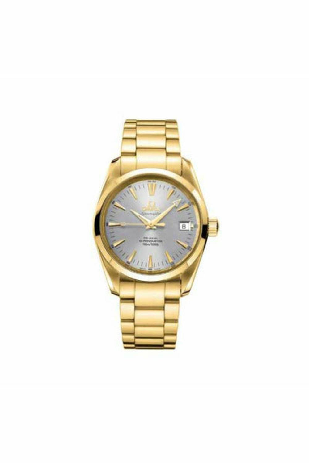 OMEGA SPEEDMASTER AQUA TERRA BIG-SIZE CHRONOMETER 42.2MM 18K YELLOW GOLD MEN'S WATCH-DUBAILUXURYWATCH