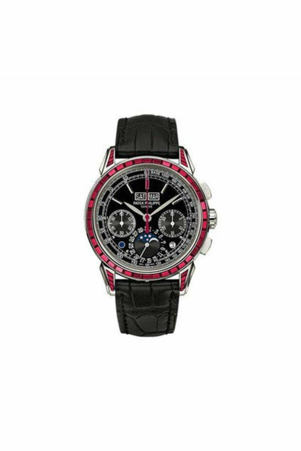 PATEK PHILIPPE GRAND COMPLICATIONS PERPETUAL CALENDAR CHRONOGRAPH RUBY PLATINUM WATCH Ref. 5271/12P-001-DUBAILUXURYWATCH