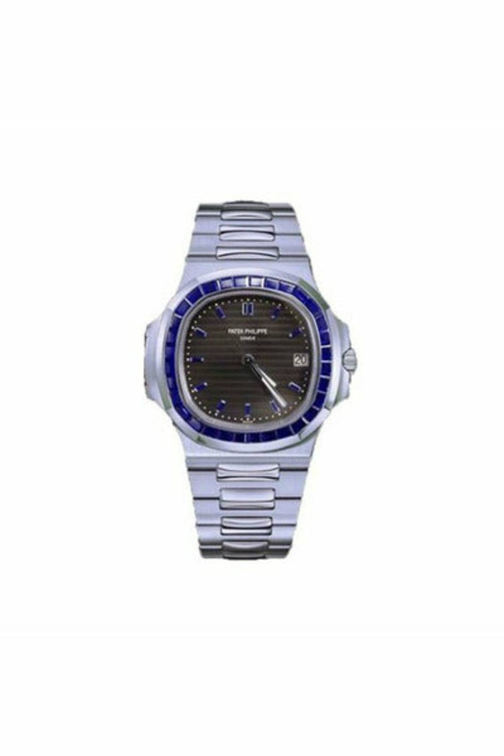 PATEK PHILIPPE NAUTILUS BLUE SAPPHIRE BEZEL PLATINUM LIMITED EDITION MEN'S WATCH Ref. 5711/111P-001-DUBAILUXURYWATCH