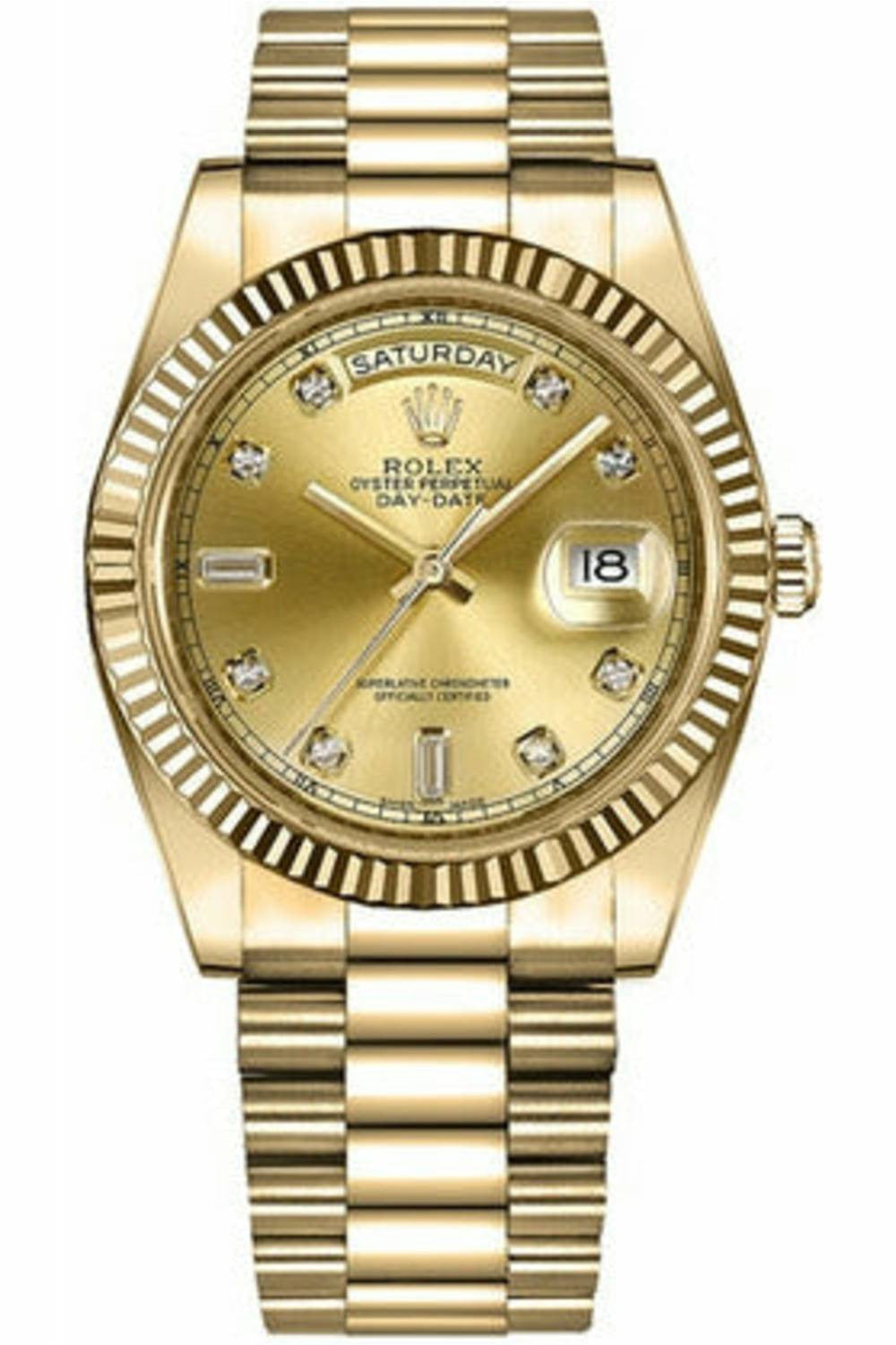 Rolex Day-Date 41 Champagne Diamond Dial 218238-DUBAILUXURYWATCH